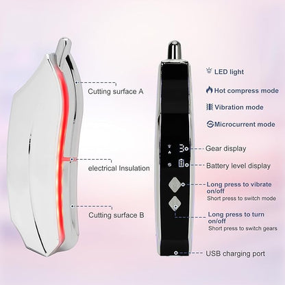 Heated Muscle Scraper, Electric Fascial Knife for Deep Tissue Massage with Heat, Vibration and Microcurrent, Portable Muscle Scraper Tool(Silver), Gua Sha Tool Gift for Athletes, Workers