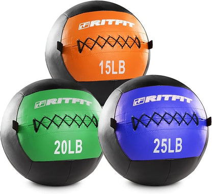 RitFit Soft Medicine Ball/Wall Ball for Strength and Conditioning Workouts, Core Training
