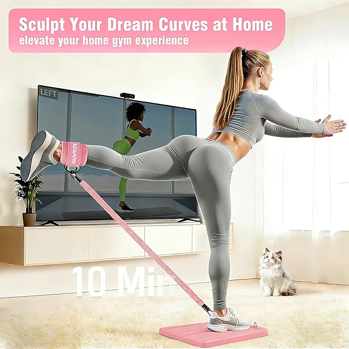 Glute Workout Equipment, Leg & Hip Exercise Equipment for Women, Resistance Bands with Ankle Straps & Exercise Board for Home Gym Fitness, Kickbacks, Hip Thrusts, Lower Body Training