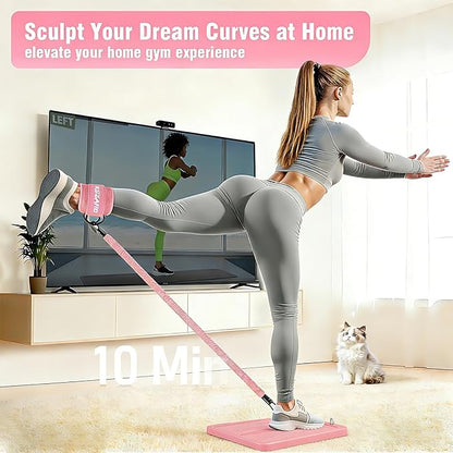 Glute Workout Equipment, Leg & Hip Exercise Equipment for Women, Resistance Bands with Ankle Straps & Exercise Board for Home Gym Fitness, Kickbacks, Hip Thrusts, Lower Body Training