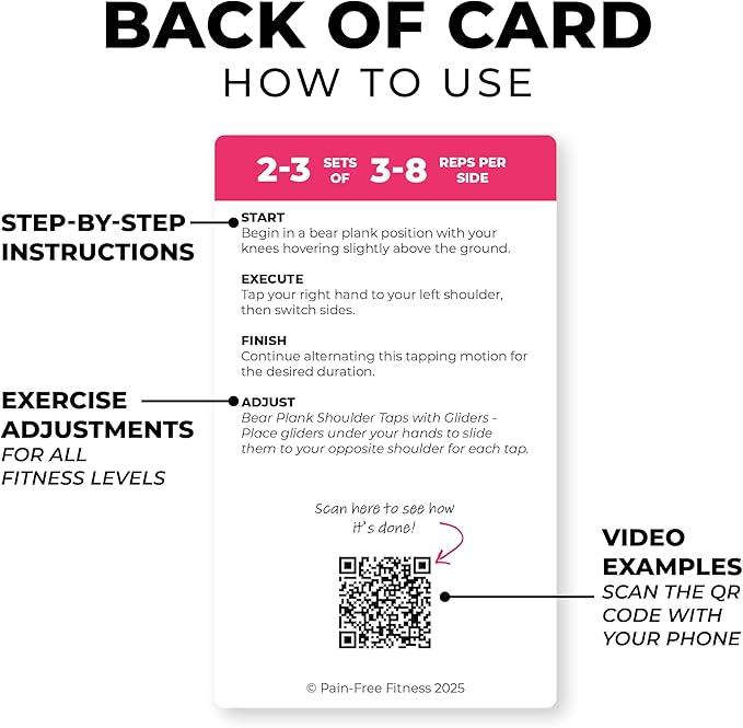 Exercise Flash Cards - Workout Cards Deck - Exercise Cards for Home Workouts Women & Men