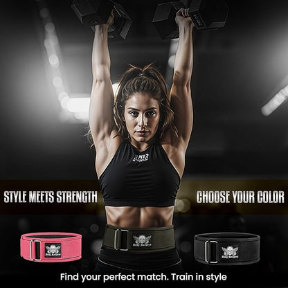 Body Reapers Weight Lifting Belt For Men & Women; Auto Lock Metal Buckle Deadlift Belt & Workout Belt For Men, Adjustable Gym Belt, Weightlifting Belt for Powerlifting, Squats, & Training