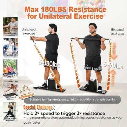 SR3 Pro Gym Equipment for Home, All in One Workout Machine, Fitness Portable&Foldable Small Space Compact Strength Training Cable Machine for Full Body Workouts