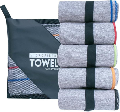 Microfiber Towels Quick Dry Gym Fast Drying Towels for Beach Camping Yoga Travel Sports Towels 5 Pack