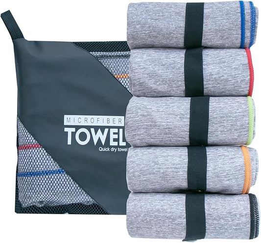 Microfiber Towels Quick Dry Gym Fast Drying Towels for Beach Camping Yoga Travel Sports Towels 5 Pack