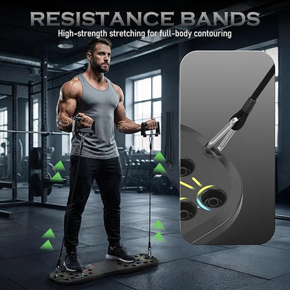 Push Up Board Fitness, Workout Home Gym Equipment, 20 in 1 Exercise Pushup Bar Handles for Floor, Strength Training Equipment for Men