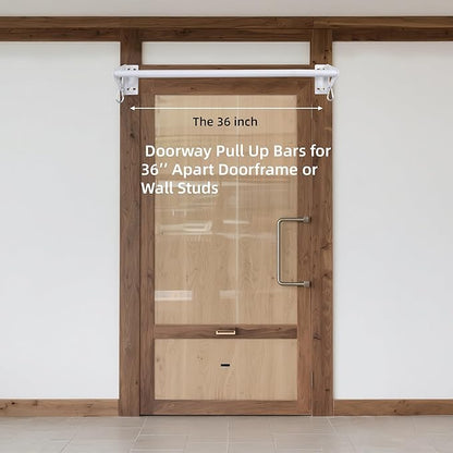 Wall Mounted Doorway Pull Up Bar, Heavy Duty Strength Training Pull-Up Bars for Doorframe, Support Beam or Joist Mount Thick Metal Sturdy Construction Support 500 lbs