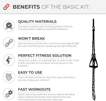 Portable Home Gym Multi-functional Basic Fitness Freedom Workout Equipment Comes in Basic, Intermediate, Advanced or Deluxe Sizes and Comes in Black or Silver