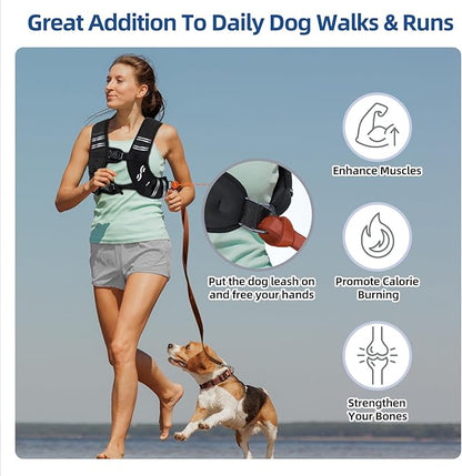 Sportneer Weighted Vest Woman: 8lb/12lb/15lb/20lb/25lb Weight Vest for Walking with Phone Bag, Adjustable Women Weighted Vest for Running Rucking Vest for Jogging Strength Training Weight Loss