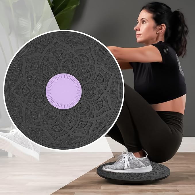 Wobble Board Adult,Standing Balance With Massage Points, 360 Degree Rotation, Workout Core Trainer For Home Gym Yoga Training