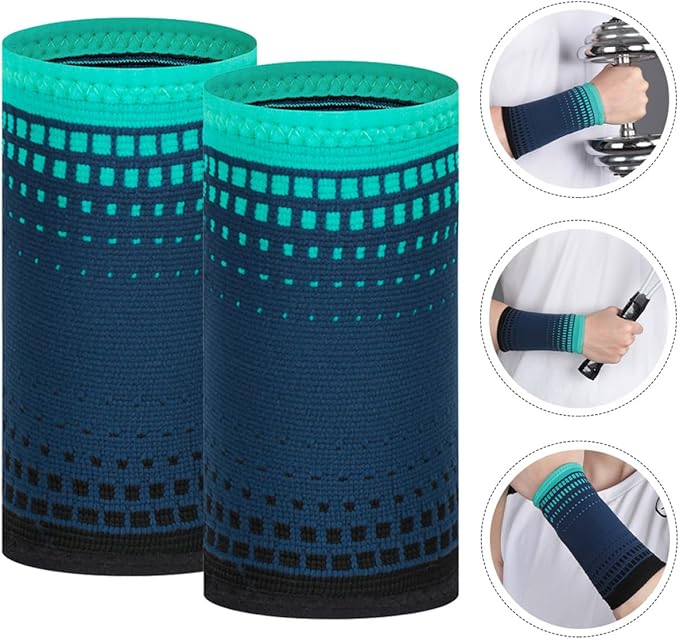 2pcs Weightlifting Wrist Wraps Compression Knitted Portable Wrist Supports Fitness Training Brace for Gym Exercise