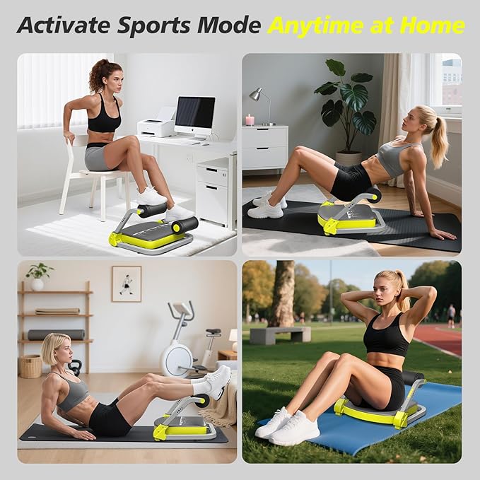 Ab Crunch Machine, Ab Workout Equipment for Home Gym with Adjustable Resistance, Ab Trainer for Stomach and Sit Up Exercise