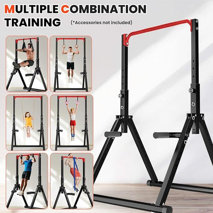 DOBESTS Power Tower Pull Up Bar Free Standing, Adjustable Foldable Pull Up Station, Home Gym Strength Training Equipment 700LBS