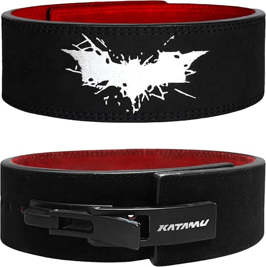 Katamu Premium Leather Lever Weightlifting Belt – Secure Steel Lever, Powerlifting Support for Deadlifts, Squats & Heavy Lifts - Be A Hero