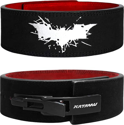 Katamu Premium Leather Lever Weightlifting Belt – Secure Steel Lever, Powerlifting Support for Deadlifts, Squats & Heavy Lifts - Be A Hero