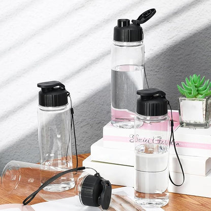 Mifoci 20 Pieces Water Bottle Bulk 17 oz Plastic Water Bottles Bulk Gym Sports Adults Reusable Large Bottles with Leak Proof Flip Top for Party Outdoor (Black)