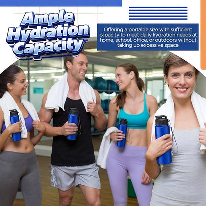 Mifoci 20 Pieces Water Bottle Bulk 17 oz Plastic Water Bottles Bulk Gym Sports Adults Reusable Large Bottles with Leak Proof Flip Top for Party Outdoor (Solid Blue)