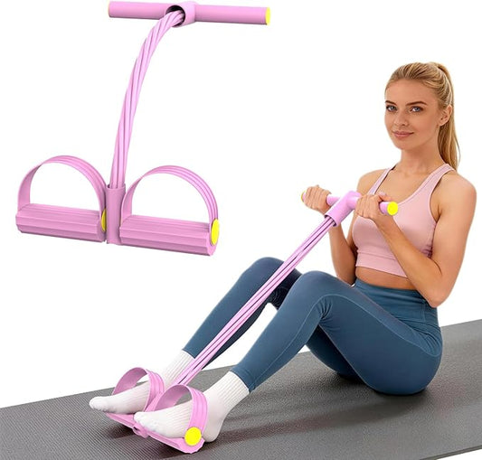 Pedal Resistance Bands with Handles - Multifunction 6-Tubes Foot Pedal Resistance Band, Yoga Elastic Pull Rope Fitness Tension Rope for Home Gym Abdomen, Waist, Arm, Leg Exercise