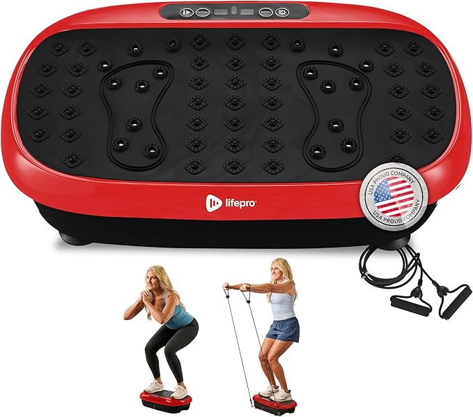 Lifepro HexaPlate Lite Vibration Plate Exercise Machine with Magnetic Acupoints - Full Body Vibration Platform for Beginners and Recovery - Lymphatic Drainage Massager for Muscle Toning and Fitness