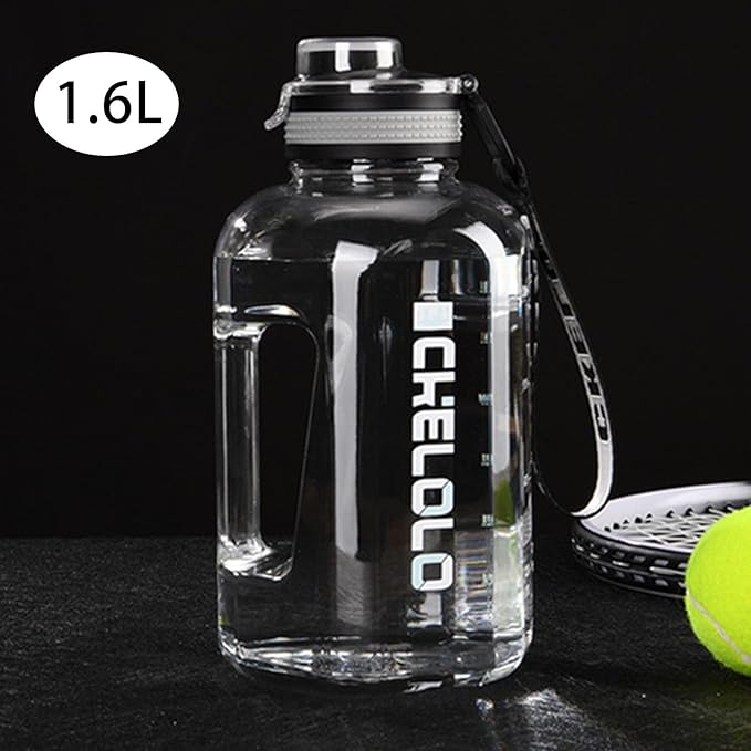 75 Oz Gym Water Bottle, Bpa Free Clear Plastic Water Bottle with Time Marker,Wide Mouth Reusable Large Plastic Water Bottles for Gym Home Hiking Outdoors Workout Camping Sports Travel