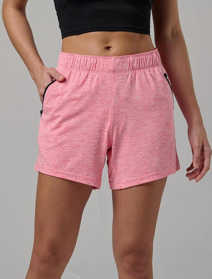 Liberty Imports 1 or 5 Pack Womens Lounge Workout Shorts with Zipper Pockets 5" Inseam Lightweight Athletic Casual Shorts