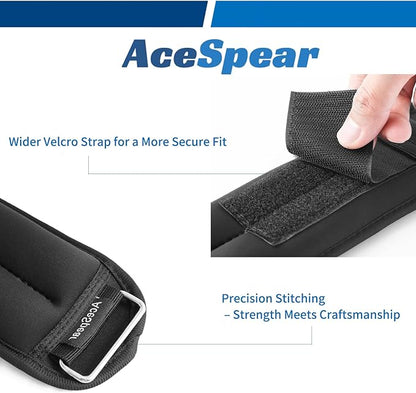 AceSpear Ankle Weights Sets for Men Women Kids 1lb 2lb 3lb 4lb 5lb Leg Weights Arm Wrist Weights Gym for Foot Exercise Training Workout Walking Jogging Yoga