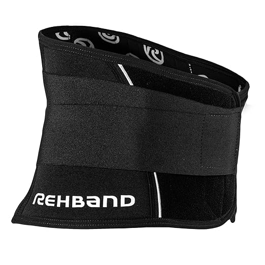 Rehband X-Stable Back Support, Neoprene back compression support 5mm, strong support for fitness and daily life, stabilizes lower back, Colour:Black, Size:Medium