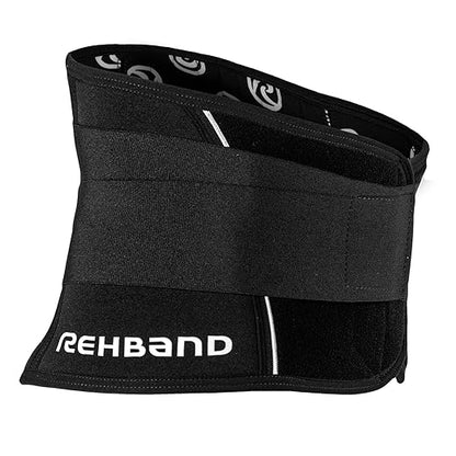 Rehband X-Stable Back Support, Neoprene back compression support 5mm, strong support for fitness and daily life, stabilizes lower back, Colour:Black, Size:Medium