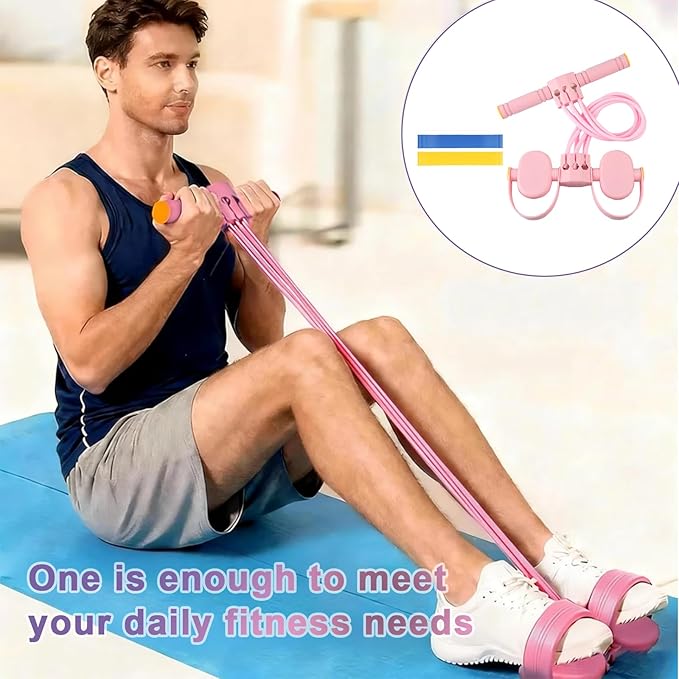 Pedal Resistance Band with Handle,Upgrade 6-Tube Detachable Yoga Bands,Multi-Functional Resistance Band Fitness Equipment, for Full Body Stretching, Shaping and Fat Reduction Training