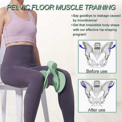 Pelvic Floor Exercise Devices, Inner Thigh Kegel Exerciser, Kegel Trainer for Postpartum Rehabilitation, Exerciser of Thigh at Home, Hip Under Desk Exercise Men Women with Band