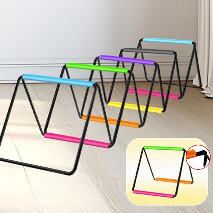 Agility Ladder with Jumping Obstacles, 12 Rung Speed Ladder & 6 Hurdles, Multipurpose Agility Training Equipment for Soccer, Rugby, Footwork Exercise