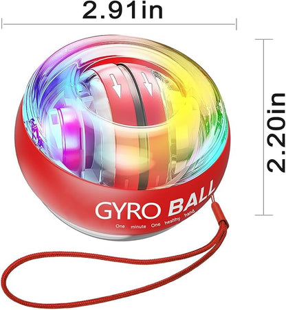 Torque-Ball Hand Exerciser, Wrist Power Gyro Ball, Curaball Hand Exerciser, Grip Strength Trainer, Hand Strengthening Devices, Wrist Strengthener, Finger Exerciser, Auto-Start Colorful Lighting