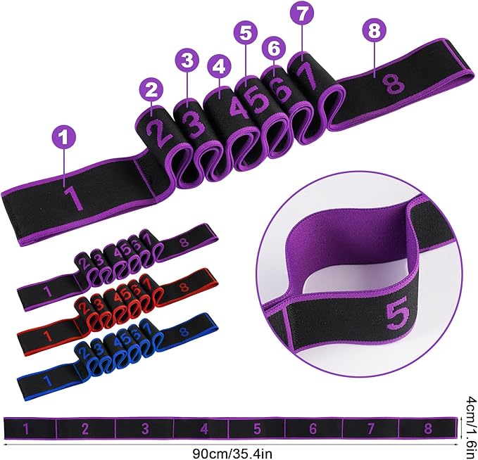 Resistance Bands with Handles, Elastic Stretching Strap for Physical Therapy, Yoga Strap for Stretching Equipment, Shoulder Leg Stretchers Bands for Exercise, Shaping, Flexibility
