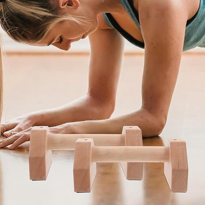 Push-Up Bars Wooden Pushup Handles Strength Training Pushup Stands 25Cm Beech Wood Pair for Indoor Outdoor Workout Fitness Equipment