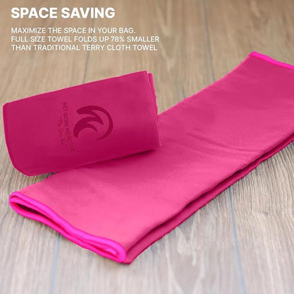 Wet Work Microfiber XL(60”x36”) Bathroom Towels, Thin & Lightweight, Super Absorbent, Quick Dry, Ultra-Soft, Lint Free, Compact, Perfect for Yoga, Pool, Shower Towel, Micro Fiber Towels