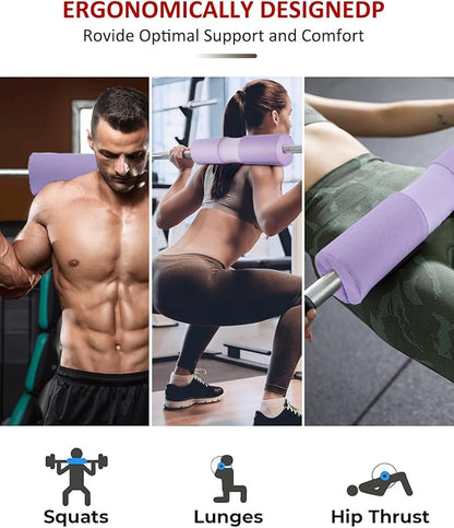 Barbell Squat Pad Nylon Padding AntiSlip- Thick Foam Barbell Pad for Squats Cushion, Lunges&Bar Padding for Hip Thrusts - Standard Weight Bar Pad - Provides Cushion to Neck Shoulders Training