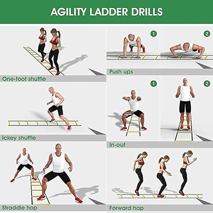 Agility Ladder Adjustable Agility Ladder, Speed Training Equipment, Fitness Jumping Ladder Footwork Sport Equipment, for Outdoor Speed Training(Size:5M)