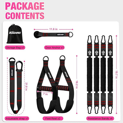 Pull Up Assistance Bands for Women, Heavy Duty Resistance Bands with Handles, Exercise Band with Door Anchor, Workout Band Set for Pull Up Bar, Full Body Sculpting,Muscle Training, Recovery, Home Gym