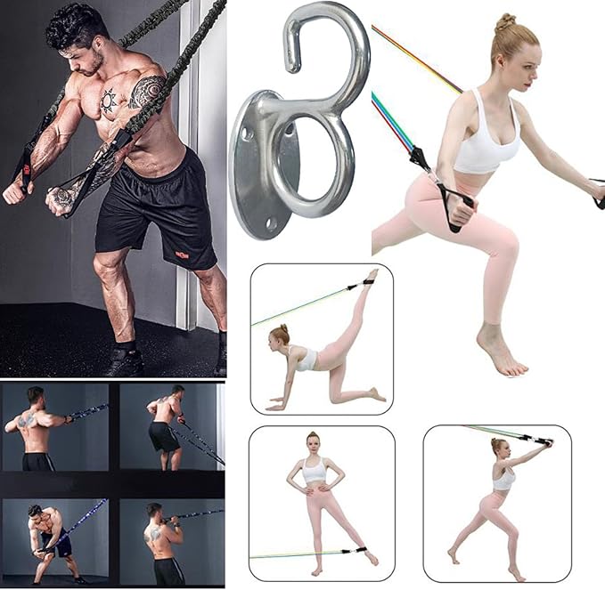 Heavy Duty Fitness Workout Resistance Band Wall Anchor and Wall Anchor Screw Fittings Suitable for Strength Training Physical Exercises in Home Gyms