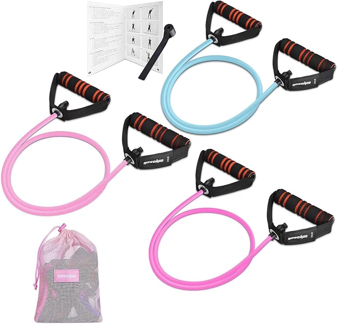 Resistance Exercise Band with Handles, Workout Band Weight Band for Physical Therapy,Strength Training Home Gym Fitness,with Door Anchor & Storage Bag.