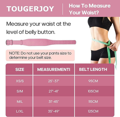 Women's Weight Lifting Belt 4 Inch Wide, Gym Powerlifting Belt for Women with Padded Lumbar Support, Adjustable Fitness Belt for Deadlift, Squats, Cross Training & Workout