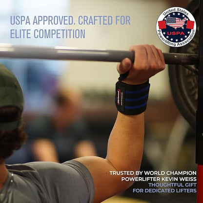 Rip Toned Wrist Wraps for Weightlifting – USPA & USAPL Approved 18" Wrist Straps for Powerlifting – Adjustable, Durable Gym Wraps with Thumb Loop – Maximum Support for Men & Women