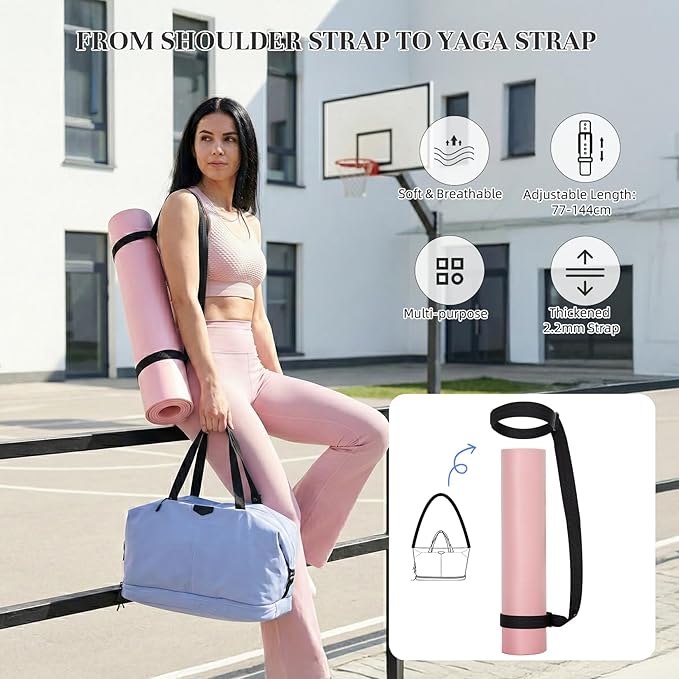 Timeet Expandable Gym Duffel Bag For Women with Yoga Mat Strap, 47L Sports Duffle Bag With Shoes Compartment&Dry Wet Pocket, Water Resistant Carry on Sports Weekend Travel Overnight Bag, Powder Blue