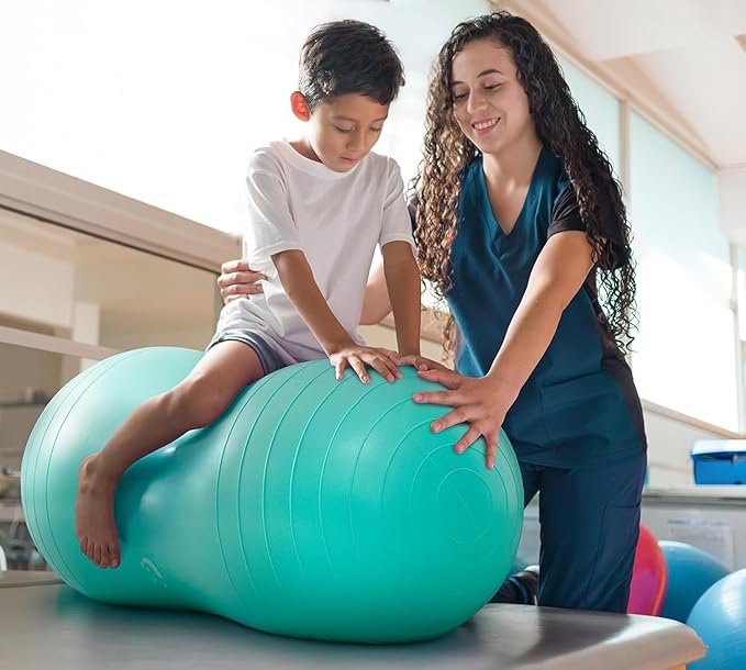 Peanut Ball - Exercise Ball Anti Burst Yoga Ball for Labor Birthing, Physical Therapy for Kids, Core Strength, Flexible Seating, Home & Gym Fintness, Sensory Chair Wiggle Seat for Boys and Girls