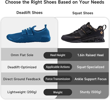 MANUEKLEAR Deadlift Shoes - Weight Lifting Shoes for Men Women - Weightlifting Squat Shoes Fitness Cross-Trainer Barefoot Gym Training Sneakers