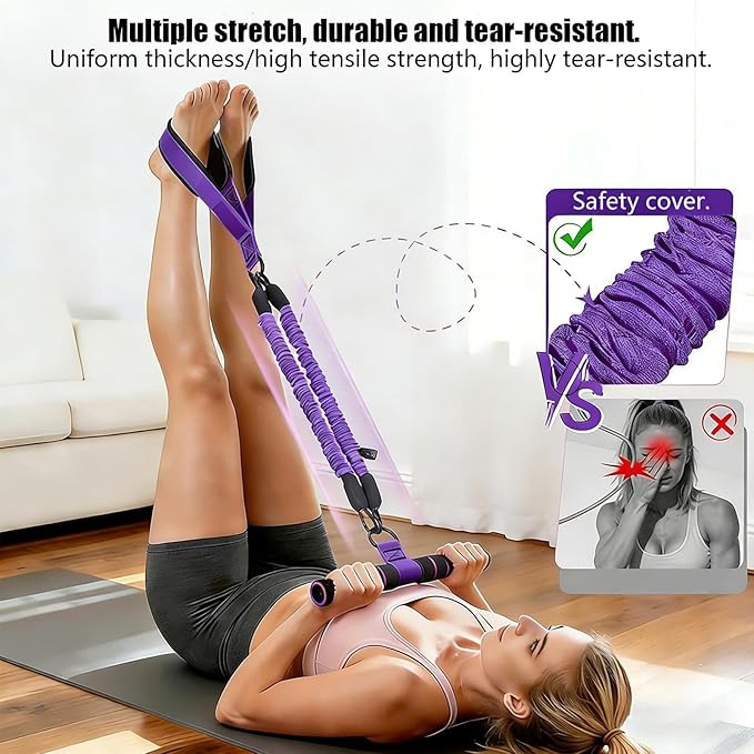 Multifunctional Pedal Resistance Band - Durable Elastic Material, Adjustable Leg Tensioner, Portable Workout Equipment, Strength Training Tool, Full Body Exercise | Home Gym Fitness Routine, Yoga Stre