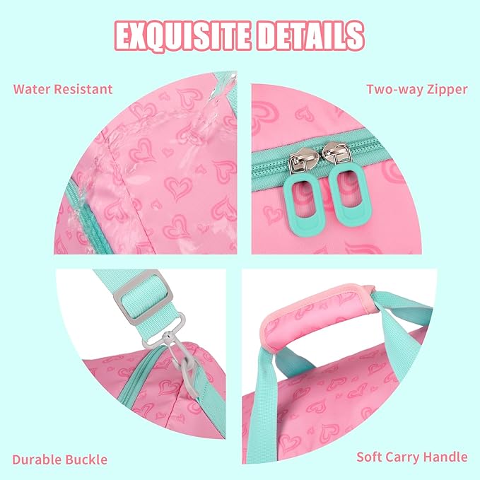 Women's Gym Bag Travel Duffel 40L Expandable 8L with Shoe Compartment Wet Pocket for Yoga Fitness Overnight Weekender Black, Pink
