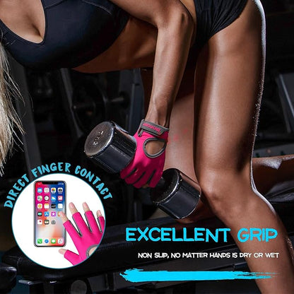 Breathable Workout Gloves for Women, Thick Padded Weight Lifting Gloves, Full Palm Protection & Extra Grip for Women Gym, Rowing, Fitness Training and Hanging