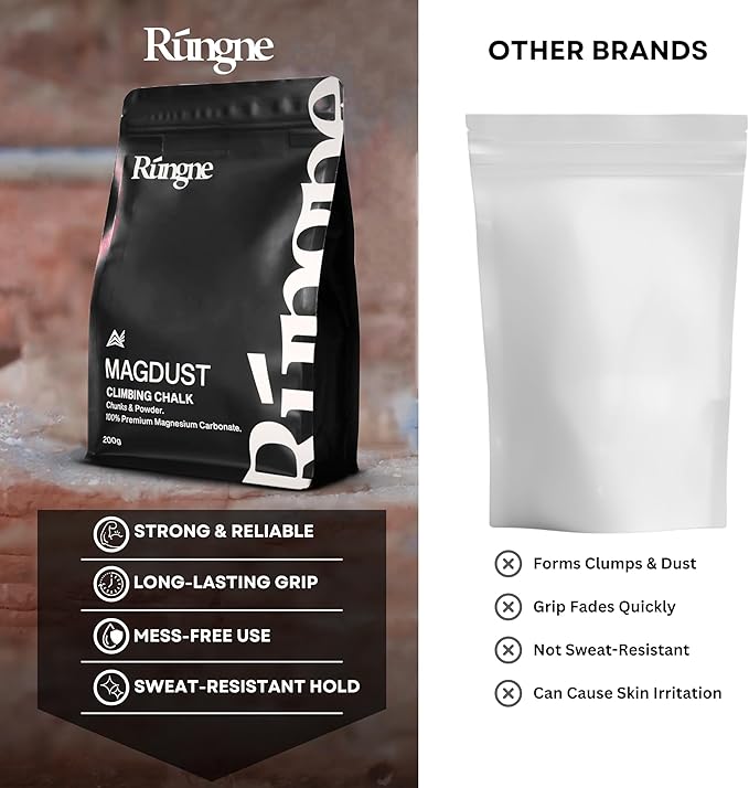 RUNGNE Chalk - Premium Sports Chalk for Rock Climbing, Bouldering, and Weightlifting - High-Performance Chalk for Superior Grip