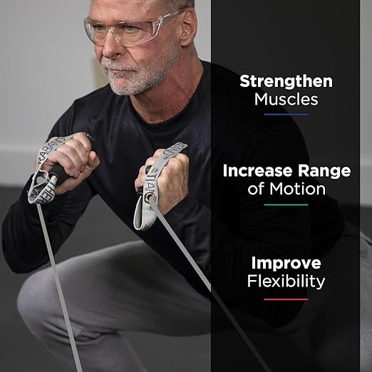 TheraBand Resistance Tubes with Hard Handles, Professional Latex Elastic Tubing for Exercise, Physical Therapy, Pilates, At-Home Workouts, & Rehab, 50 in., Silver, Super Heavy, Advanced Level 2